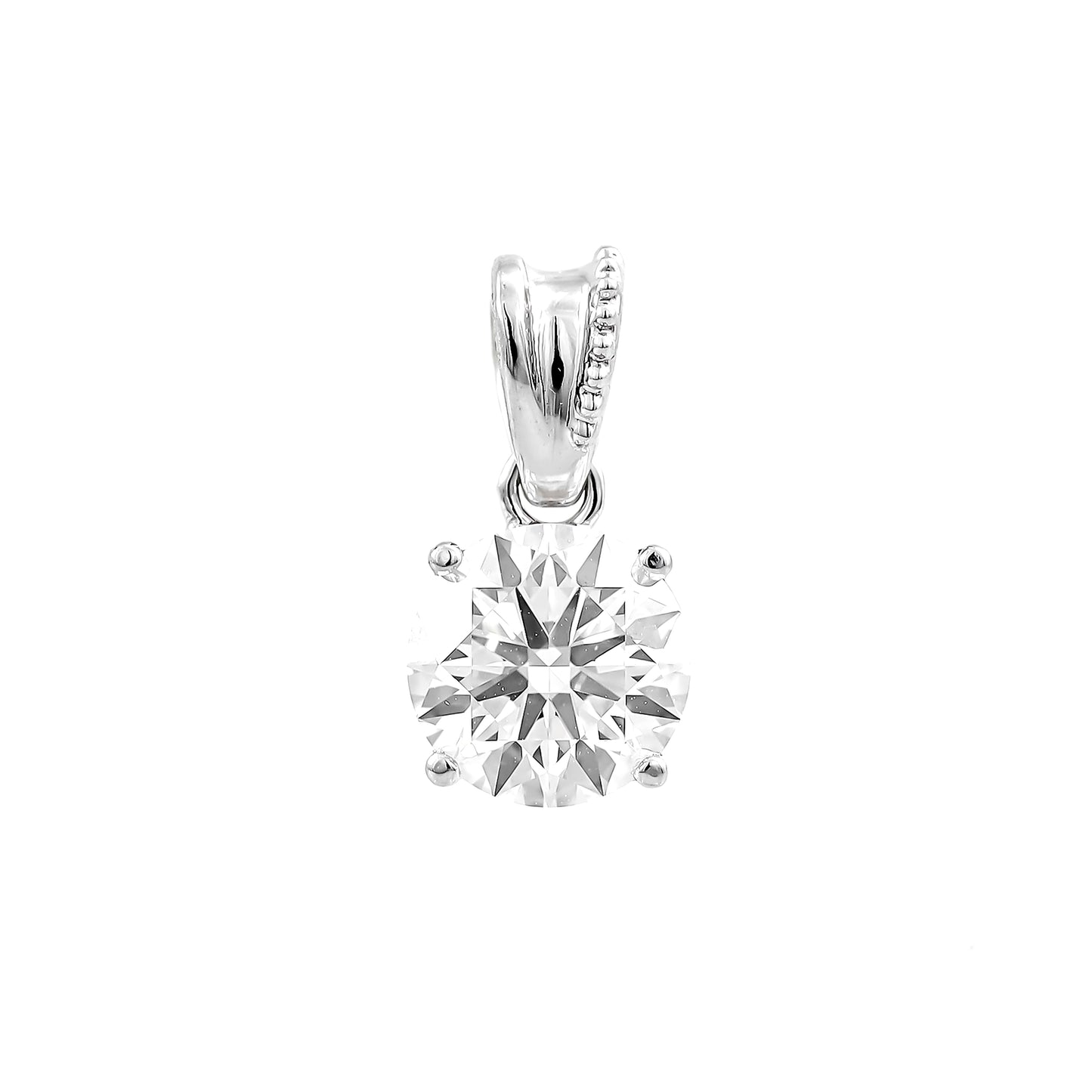 Milgrain hanging pendant RD 1.2 E VVS1 IGI in white gold