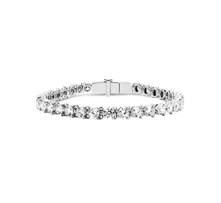 3 prong tennis bracelet 2.4mm (0.05ct each) in white gold