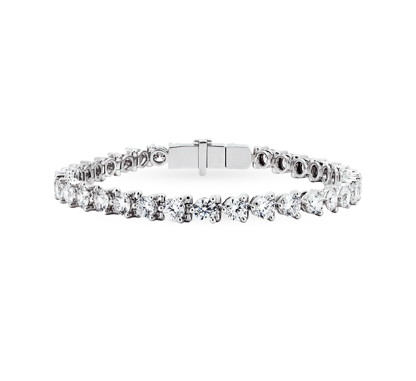 3 prong tennis bracelet 4mm (0.25ct each) in white gold