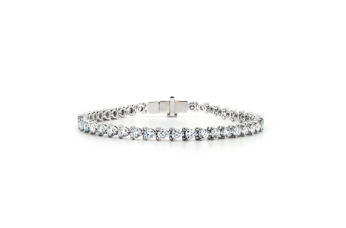 3 prong tennis bracelet 3.5mm (0.17ct each) in white gold