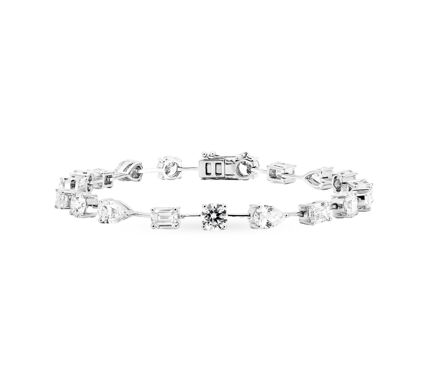 3in1 tennis bracelet in white gold