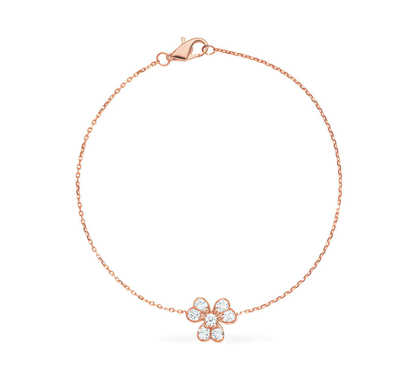 3 clover bracelet in rose gold