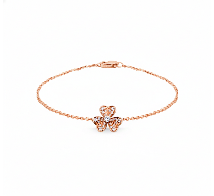 3 clover bracelet in rose gold