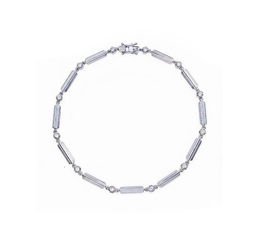 Bamboo bracelet in white gold