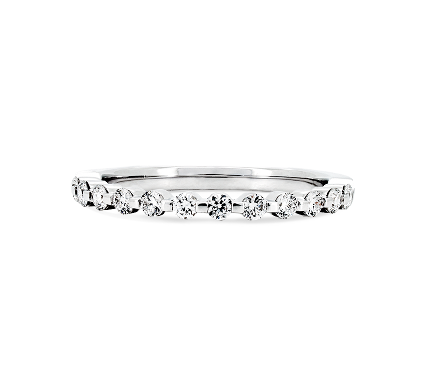 Floating pave ring 2mm in white gold