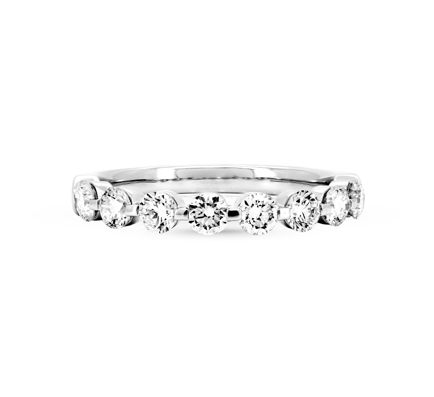 Floating pave ring 2.3mm in white gold