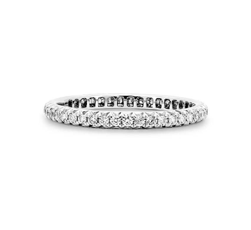 Micropave ring in white gold