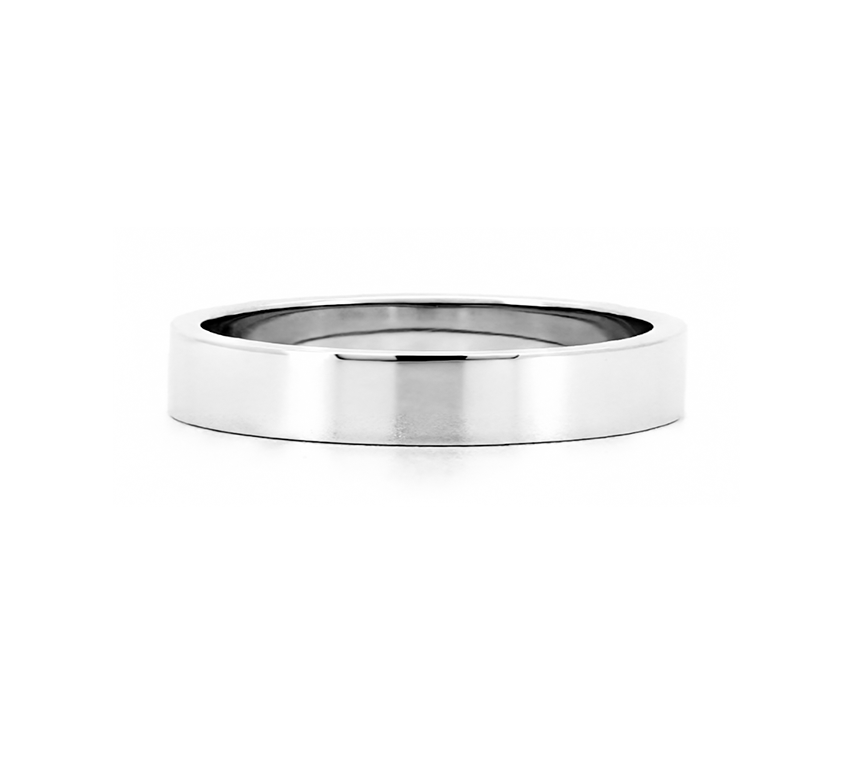 Classic clean cut ring 3mm in platinum