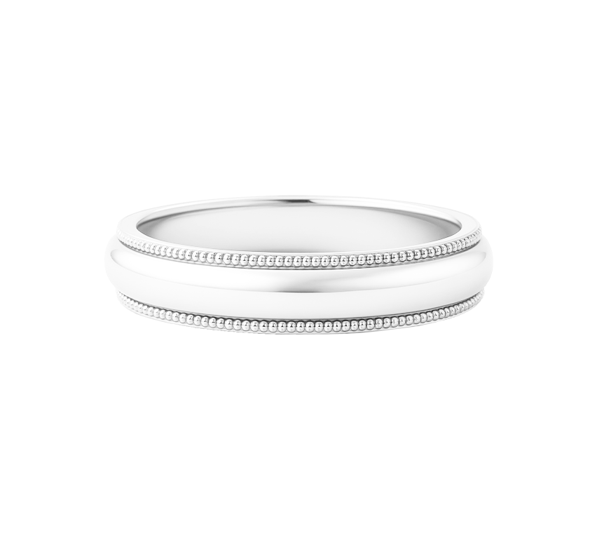 Milgrain ring 3mm in white gold