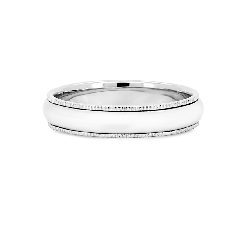 Milgrain ring 4mm in white gold