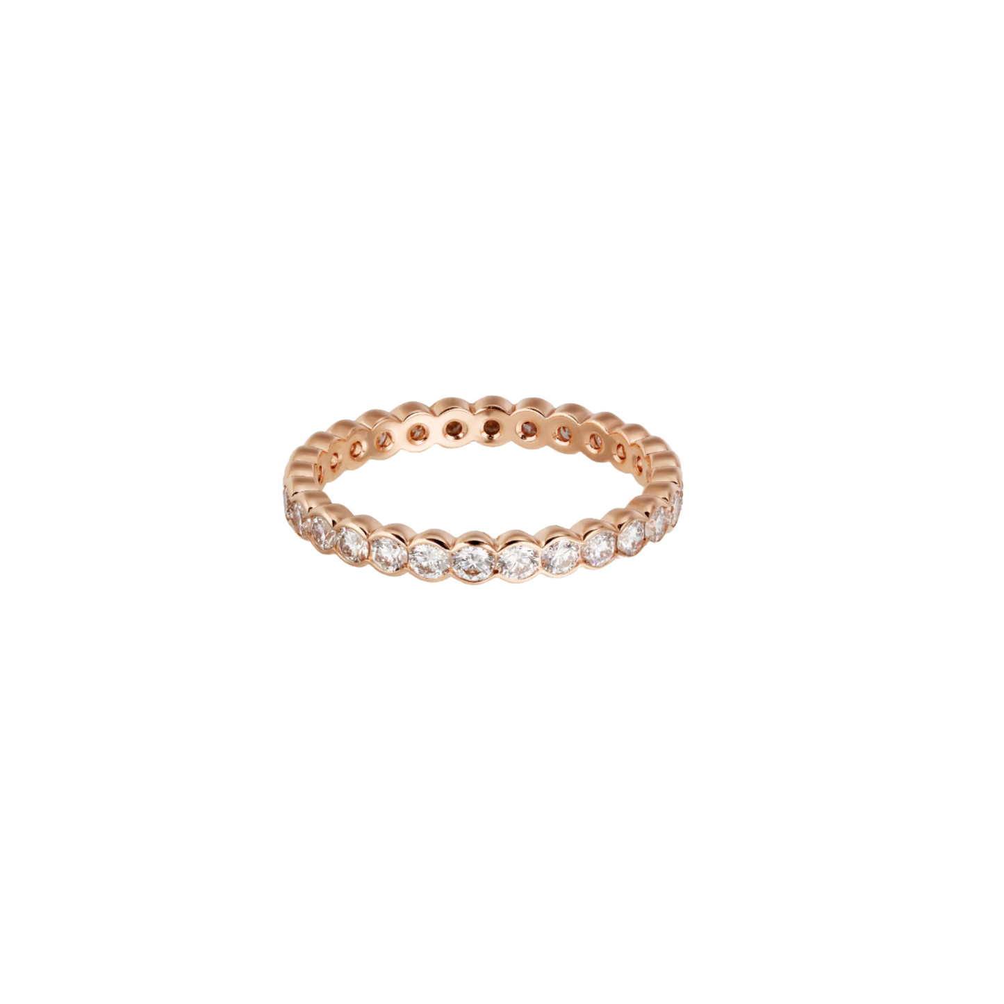 Full pave bezel ring in rose gold