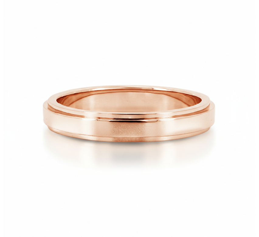 2 steps ring 2.5mm in rose gold