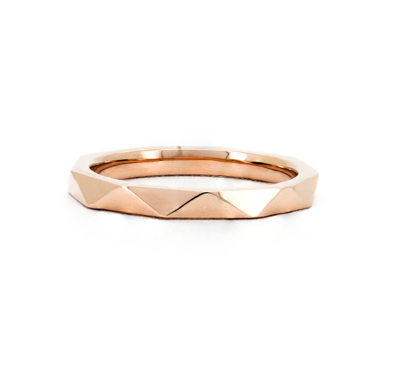 Weave plain ring 3.2mm in rose gold