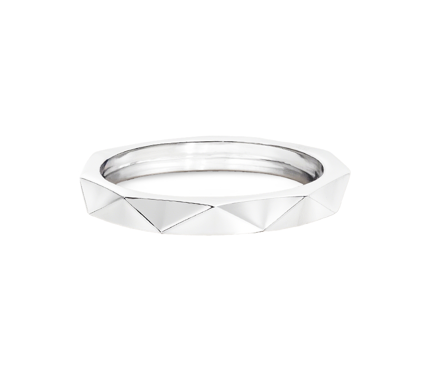 Weave plain ring 2.3mm in white gold