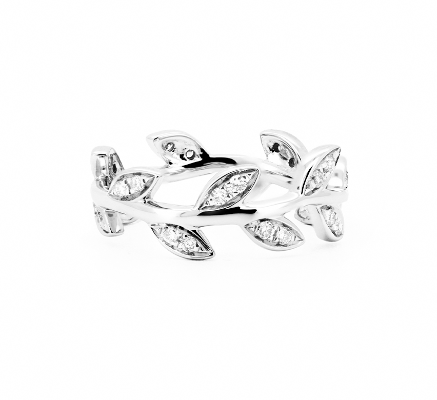 Vine pave in white gold