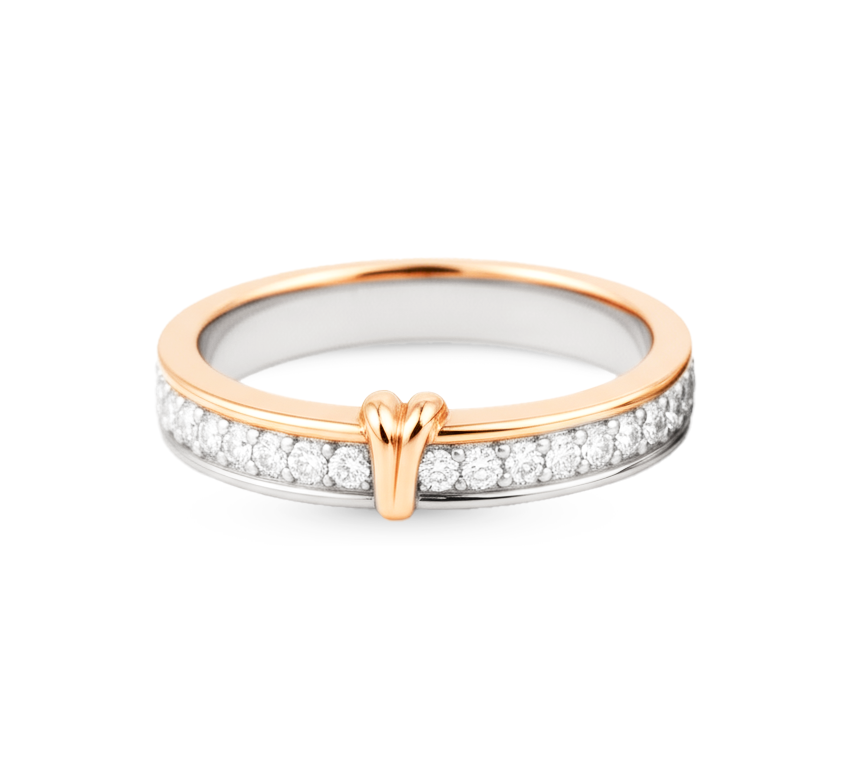 Ring set D: rose knot ring in mix color gold
