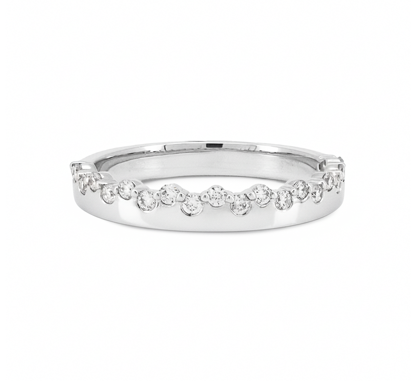 Rose garden ring in white gold