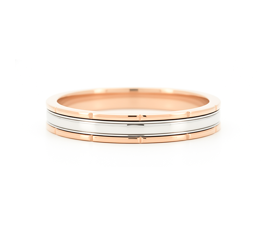 Ring set H: Barrel ring in mix color gold