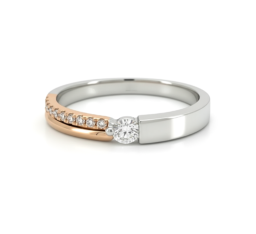 Ring set J: One eye 2 sides ring in mix color gold