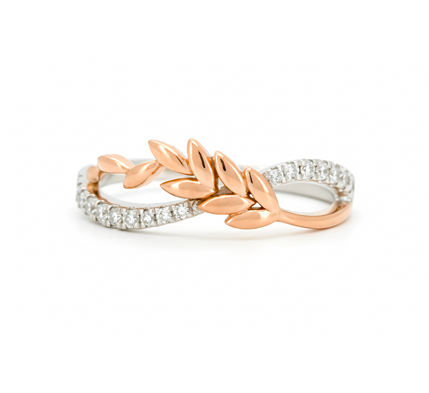 Ring set T: Athena pave ring in mix color gold