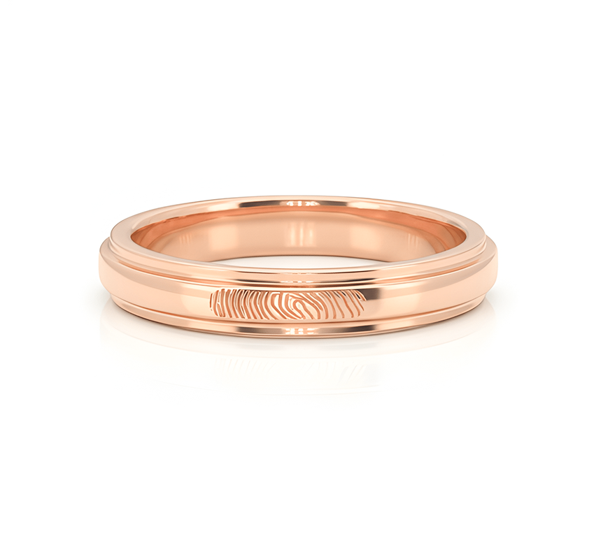 Fingerprint ring in rose gold