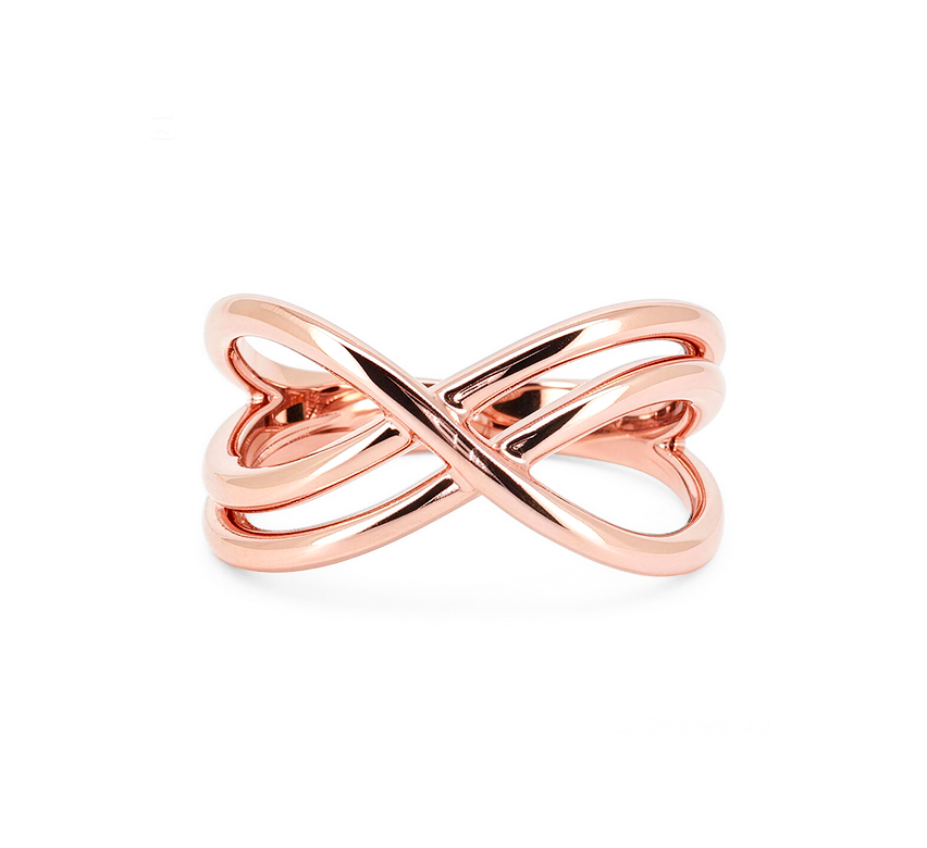 Knot plain C ring in rose gold