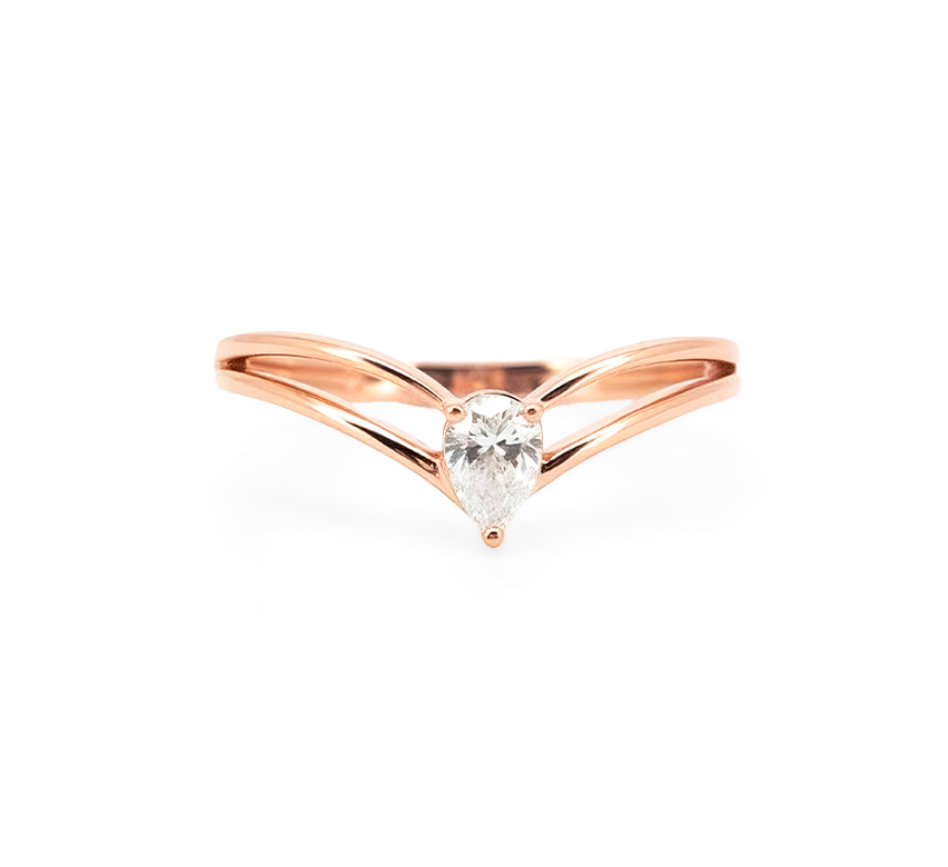 Pattern with diamonds AF in rose gold