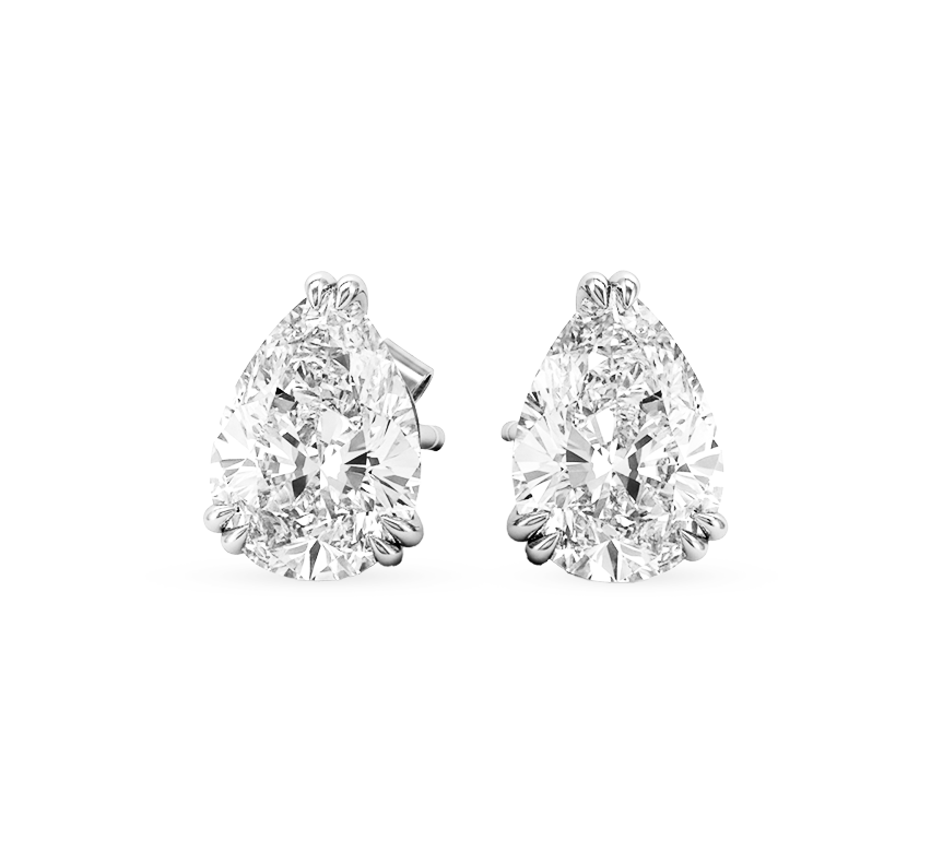Double claw solitaire earrings PE 0.85 D VS1 IGI in white gold