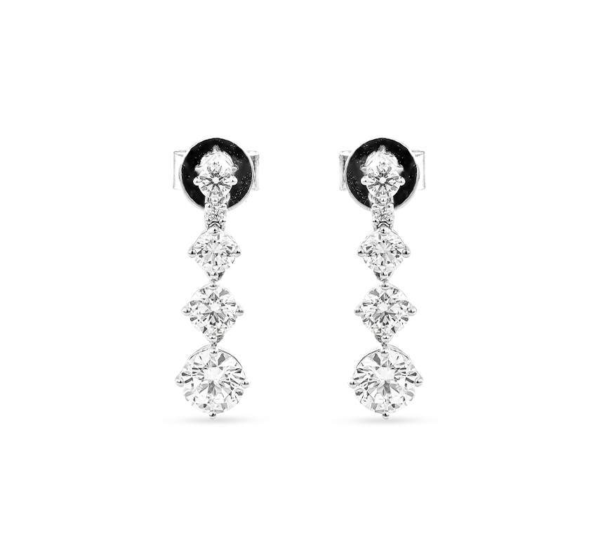 Ignite drop earrings in white gold