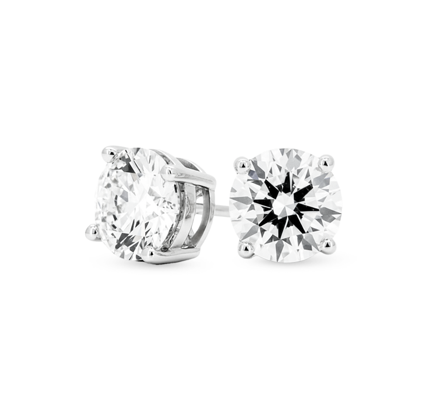 Stud 4 Prong Earrings 0.7 D VS1 IGI in white gold