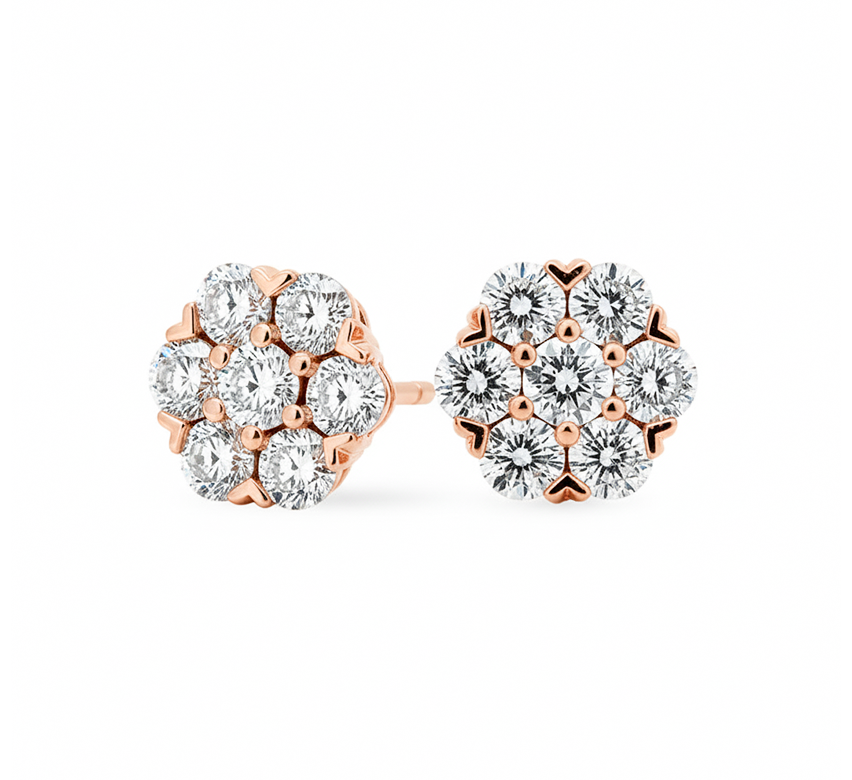 Snowflakes earrings in rose gold