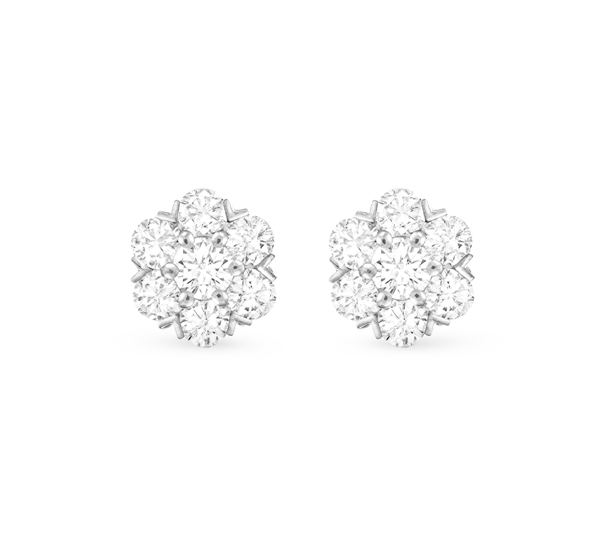 Snowflakes earrings in white gold