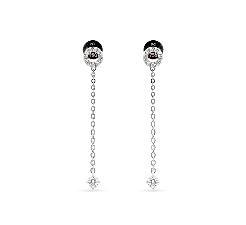Hollow halo hanging chain earring