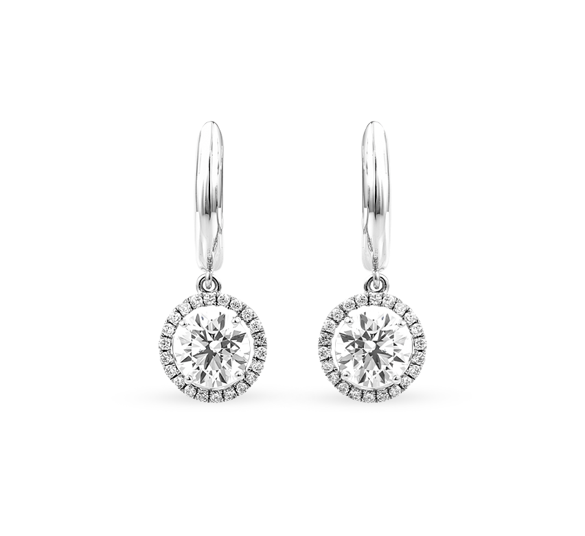 Hanging halo solitaire 1.05 D VS1 IGI in white gold