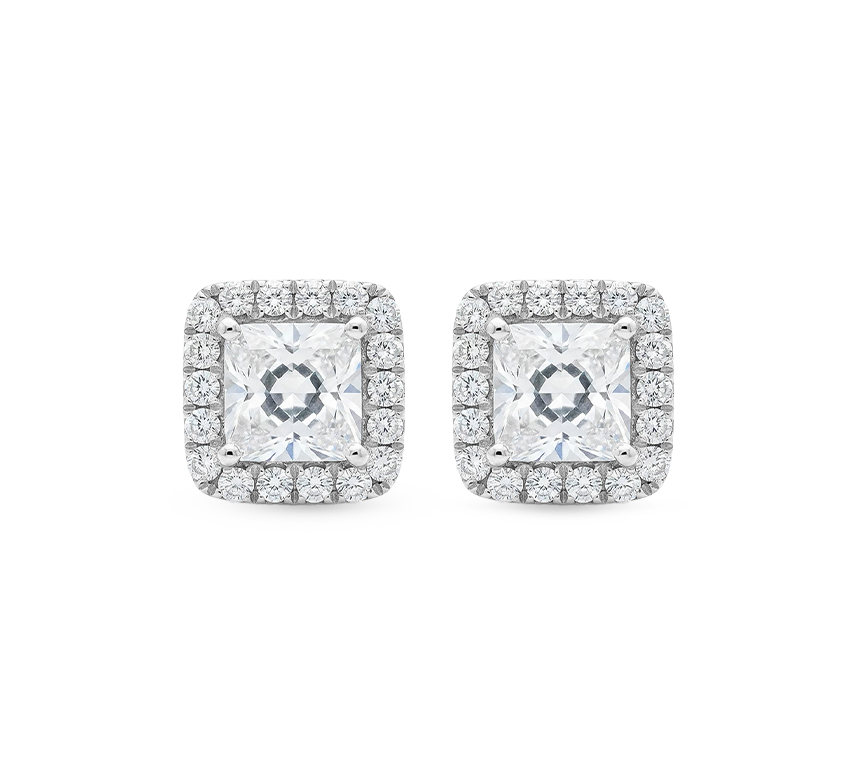 Spirit halo earrings PR in white gold