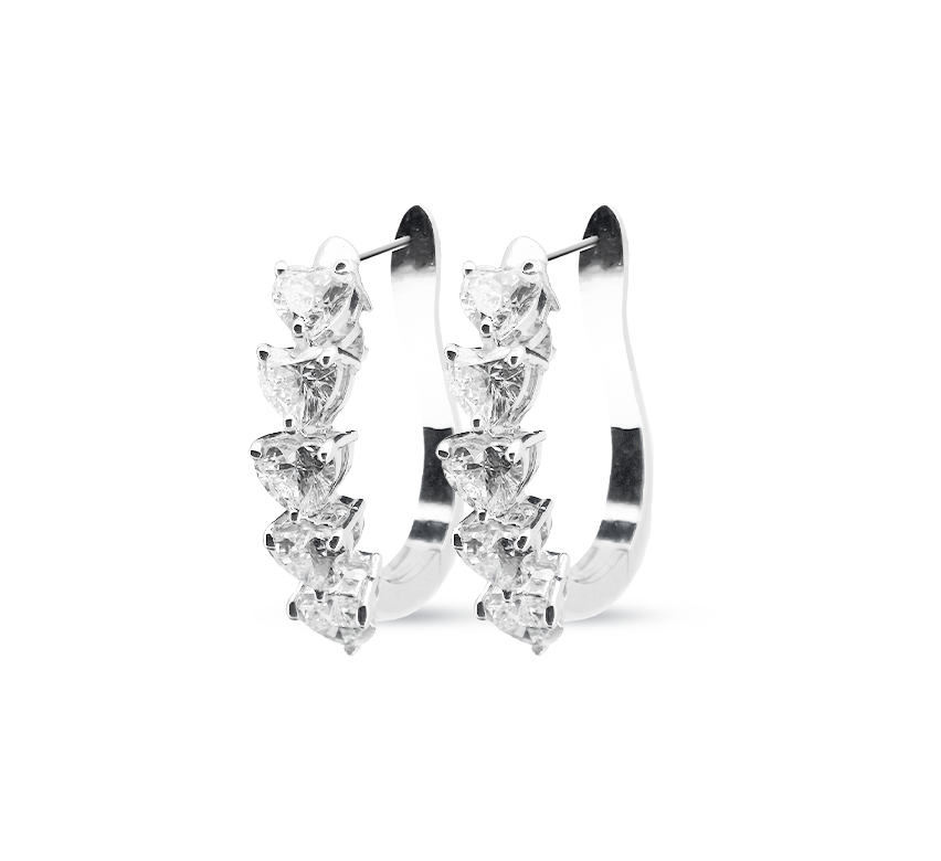 Classic loop earrings HE in white gold