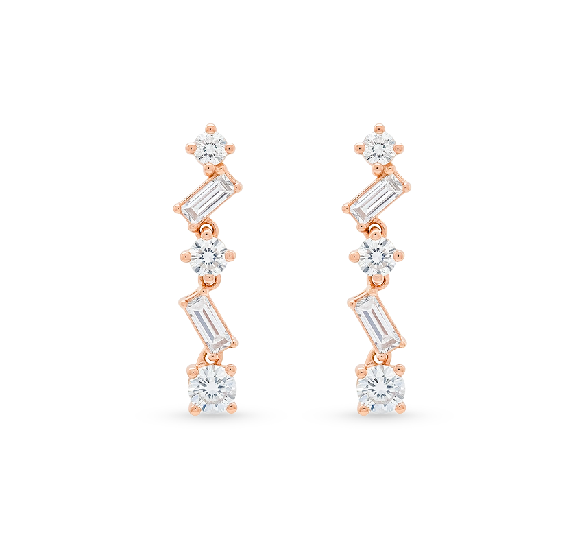 Antique pear drop earrings in rose gold