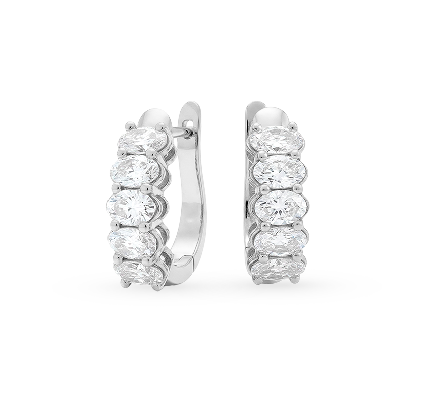 Classic loop earrings OV in white gold