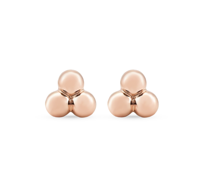 Pattern plain A earring in rose gold