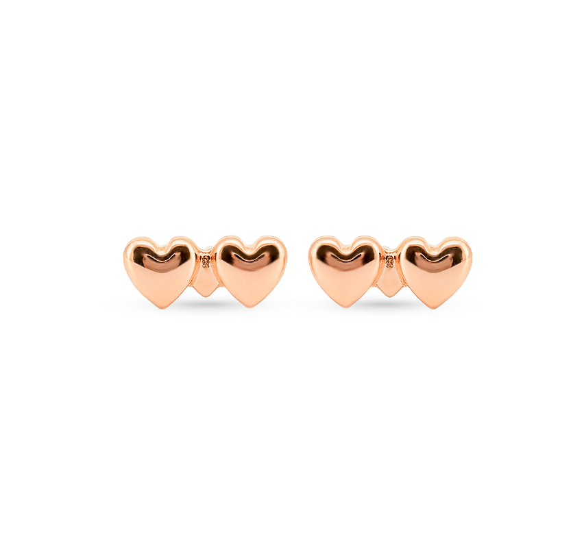 Heart plain A earring in rose gold
