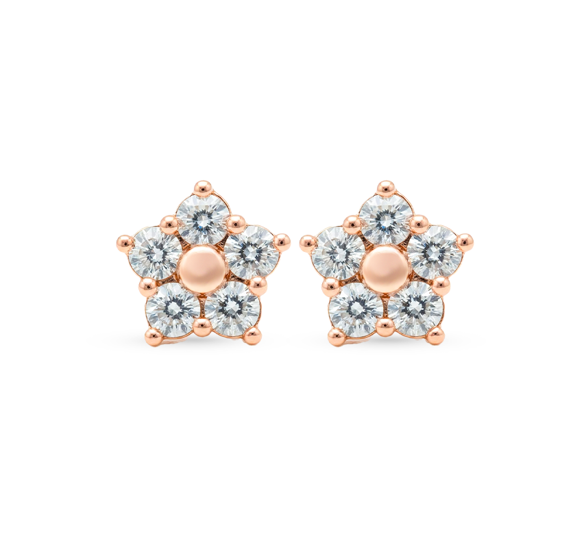 Flower earrings A in rose gold