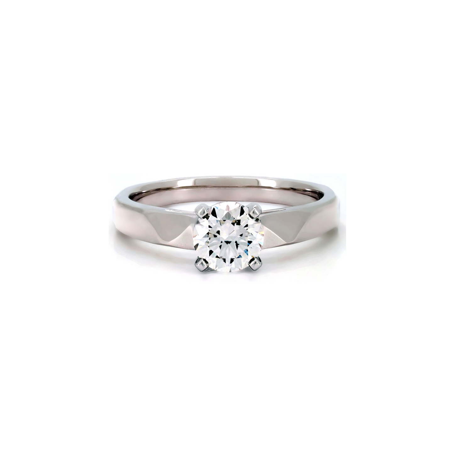 Weave 4 prong ring RD 0.71 F VVS1 IGI in white gold