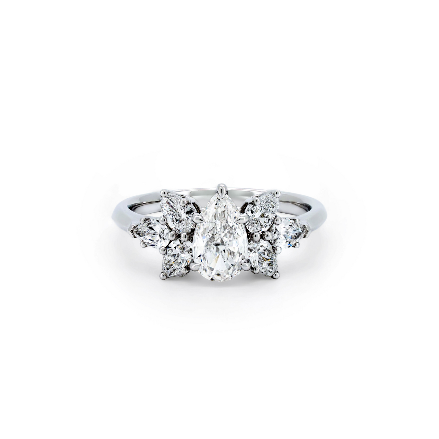 Fireworks ring PE 0.57 E VS1 IGI in white gold
