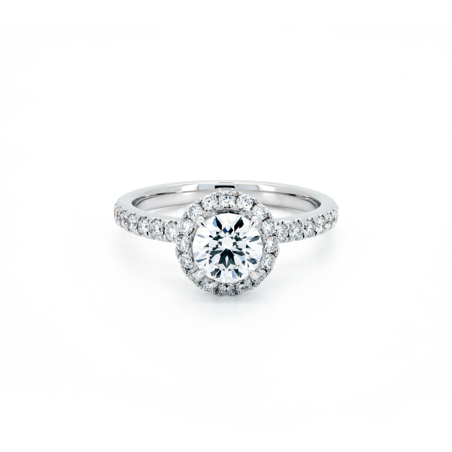 Halo ring RD 0.71 D VVS2 IGI in white gold