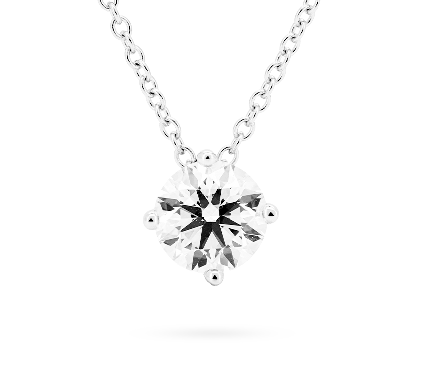 Slider solitaire pendant RD 1.67 E VVS1 IGI in white gold
