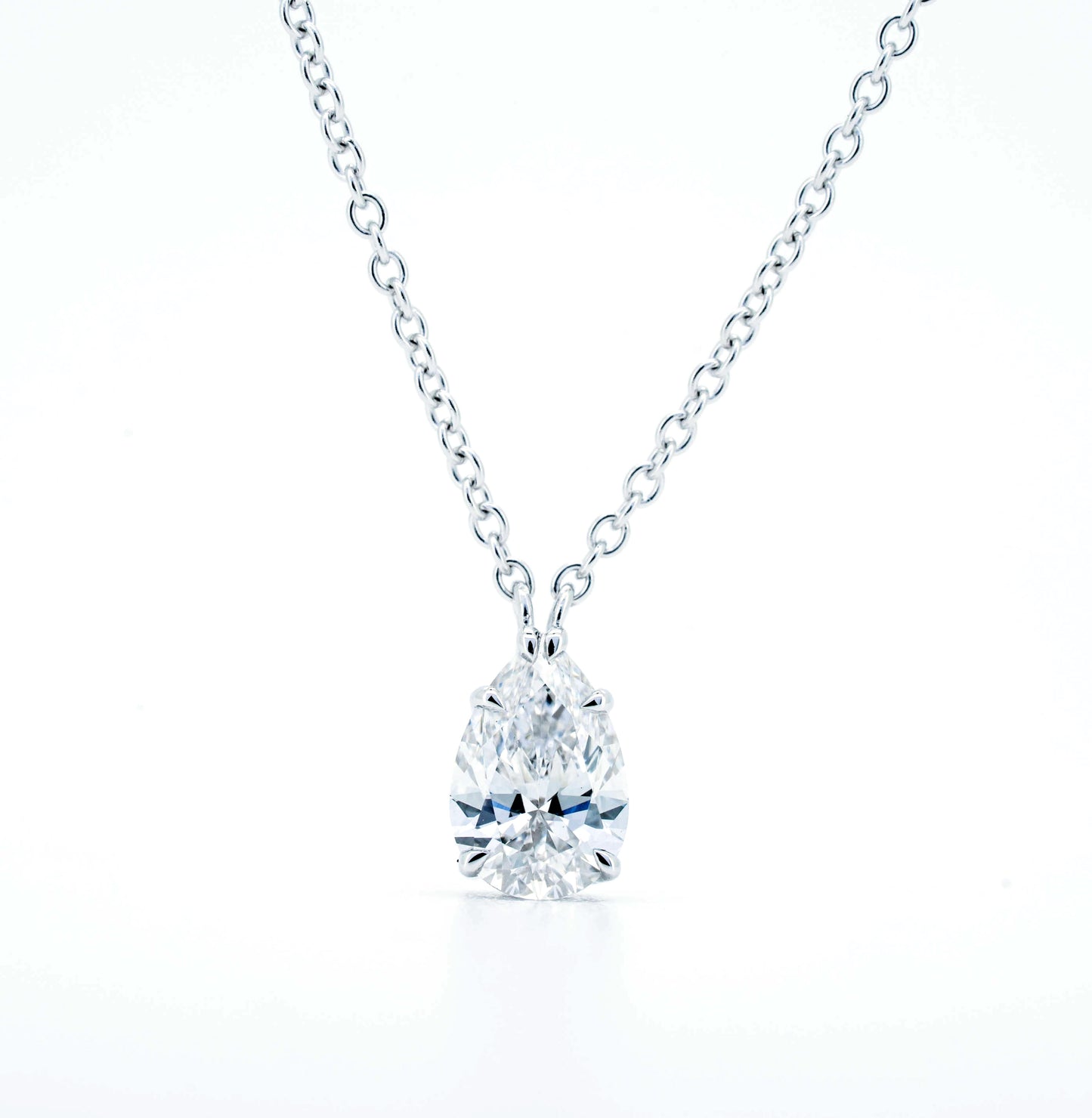 Slider solitaire necklace PE 1.03 F VVS2 IGI in white gold