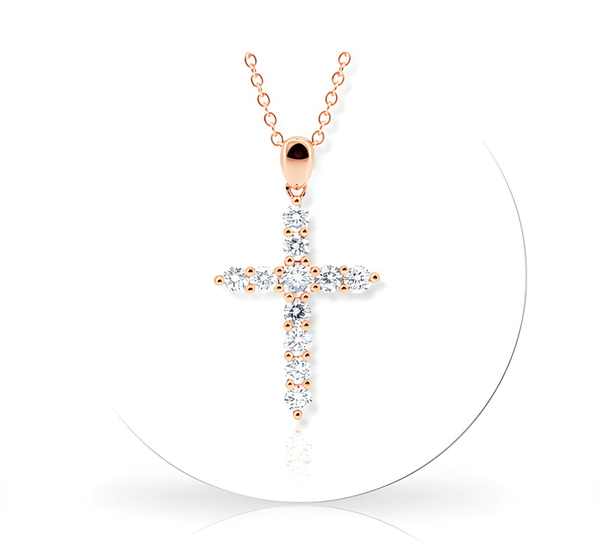 Cross necklace in rose gold
