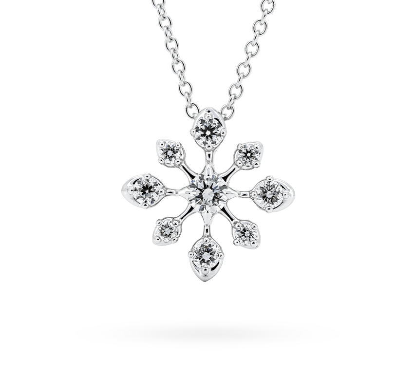 North star necklace in white gold