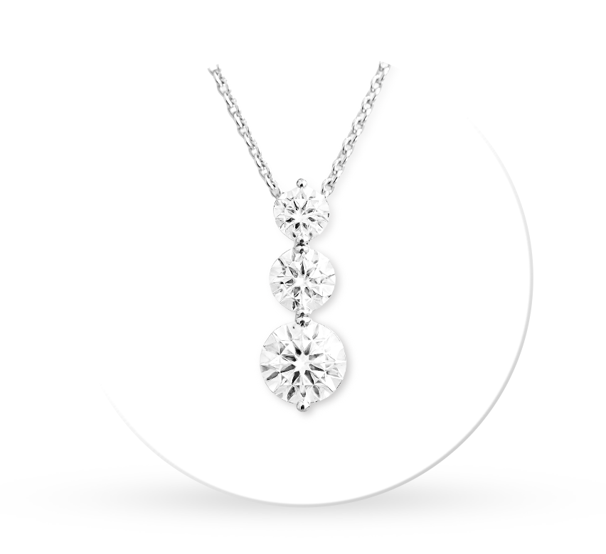 Ignite drop necklace 0.3, 0.5 and 0.81 D VVS2 IGI in white gold