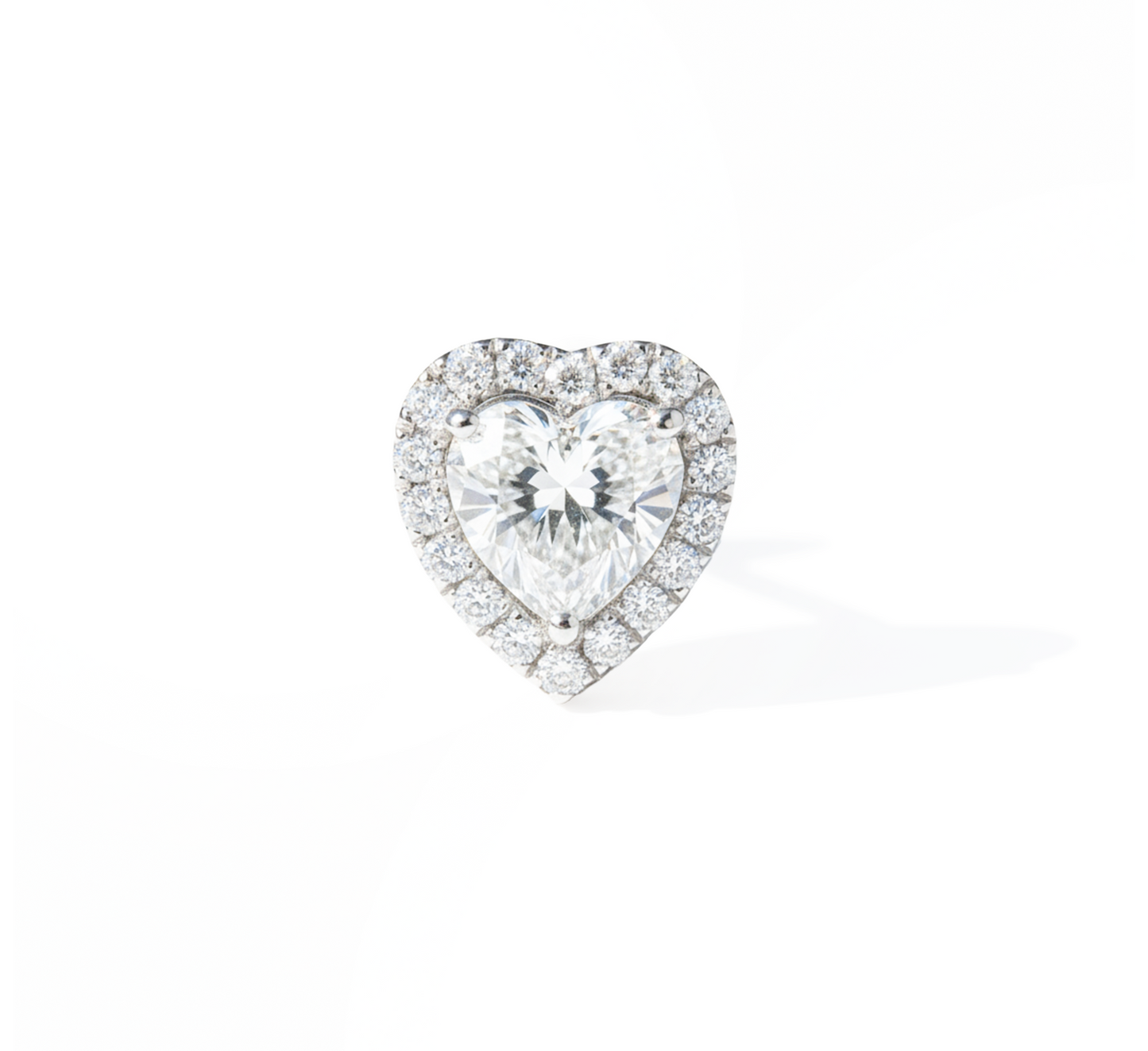 Slider spirit halo pendant HE in white gold